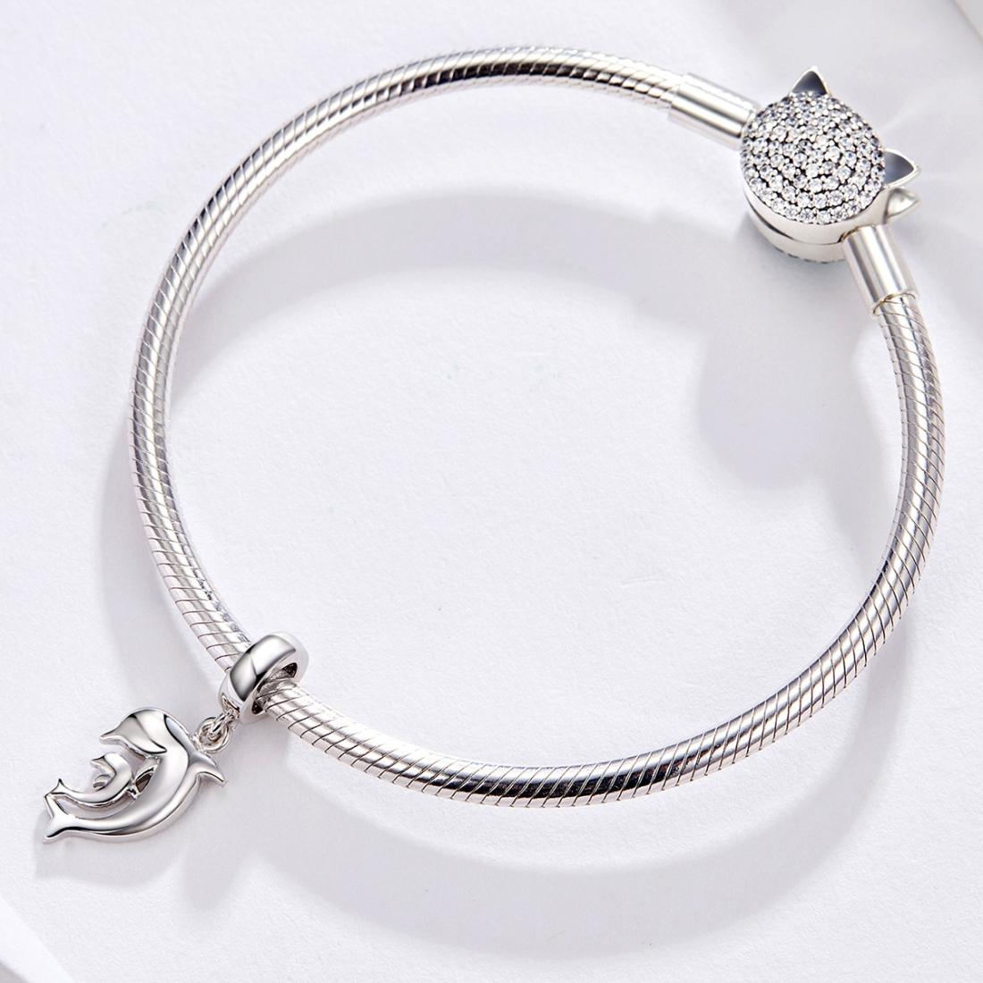 925 Sterling Silver Dolphin Pendant For Bracelet Or Necklace