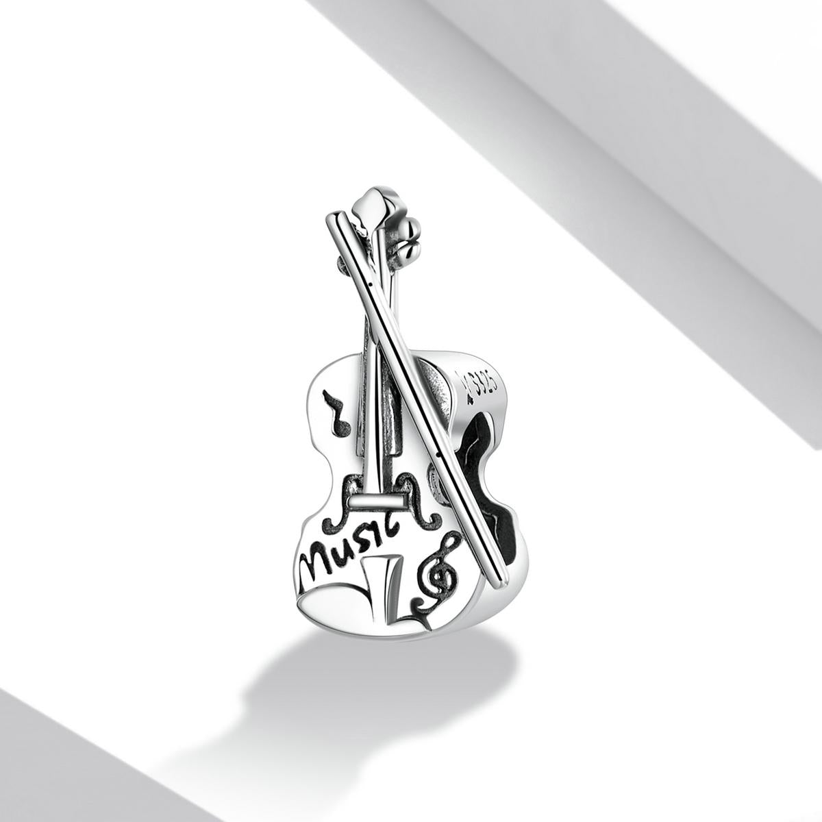 925 Sterling Silver Vintage Violin Beads For Diy Bracelets & Necklaces