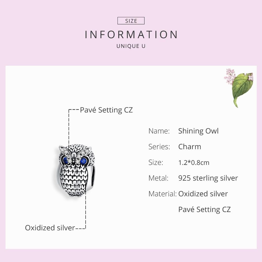 925 Sterling Silver Owl Beads For Diy Bracelets & Necklaces