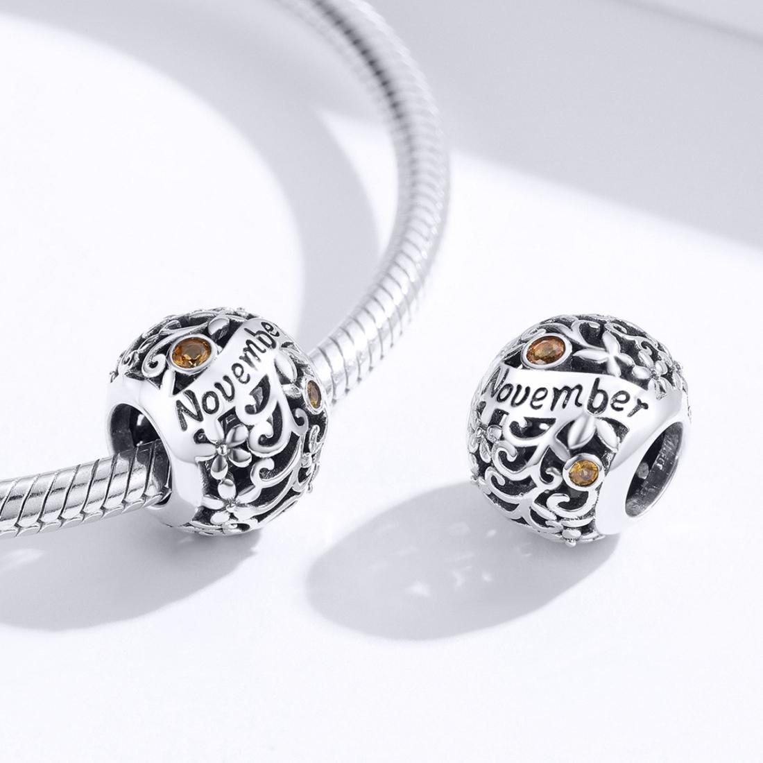 925 Sterling Silver Diy Birthstone Bracelet & Necklace Set November Style - November
