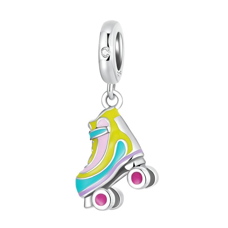 925 Sterling Silver Skate Diy Pendant Beads For Bracelet