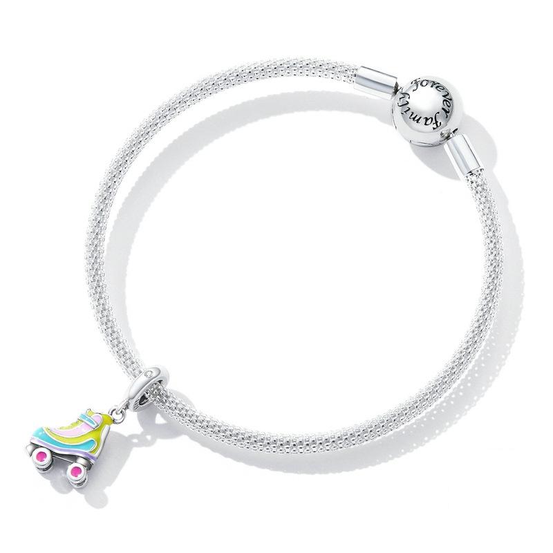 925 Sterling Silver Skate Diy Pendant Beads For Bracelet