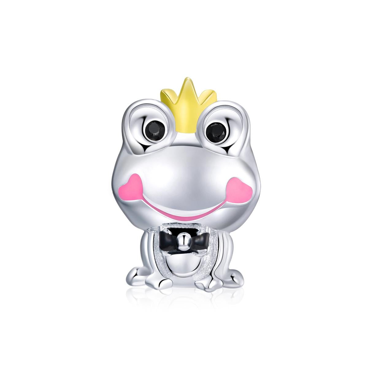 925 Sterling Silver Frog Prince Charm For Diy Bracelets & Necklaces