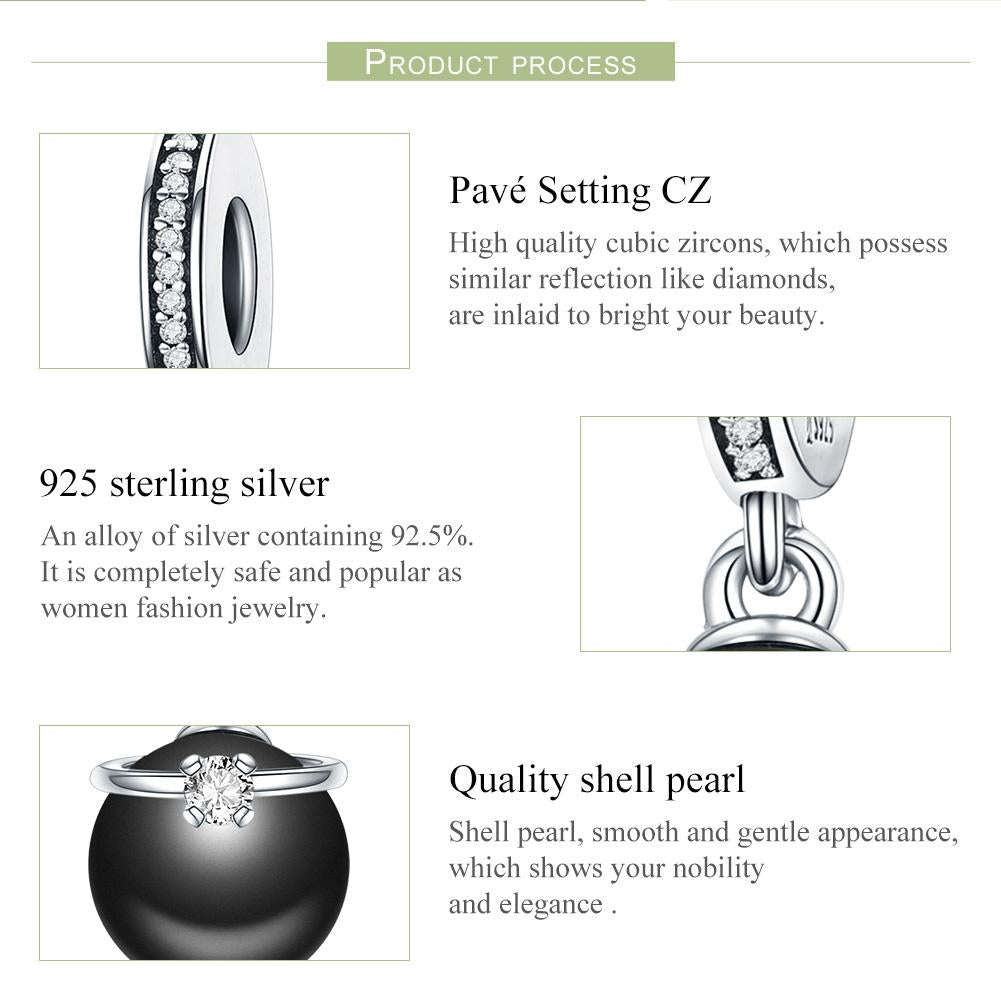 925 Sterling Silver Pearl Pendant For Diy Bracelets & Necklaces