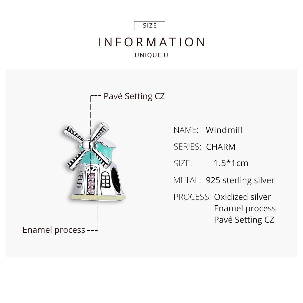 925 Sterling Silver Windmill Beads For Diy Bracelets & Necklaces