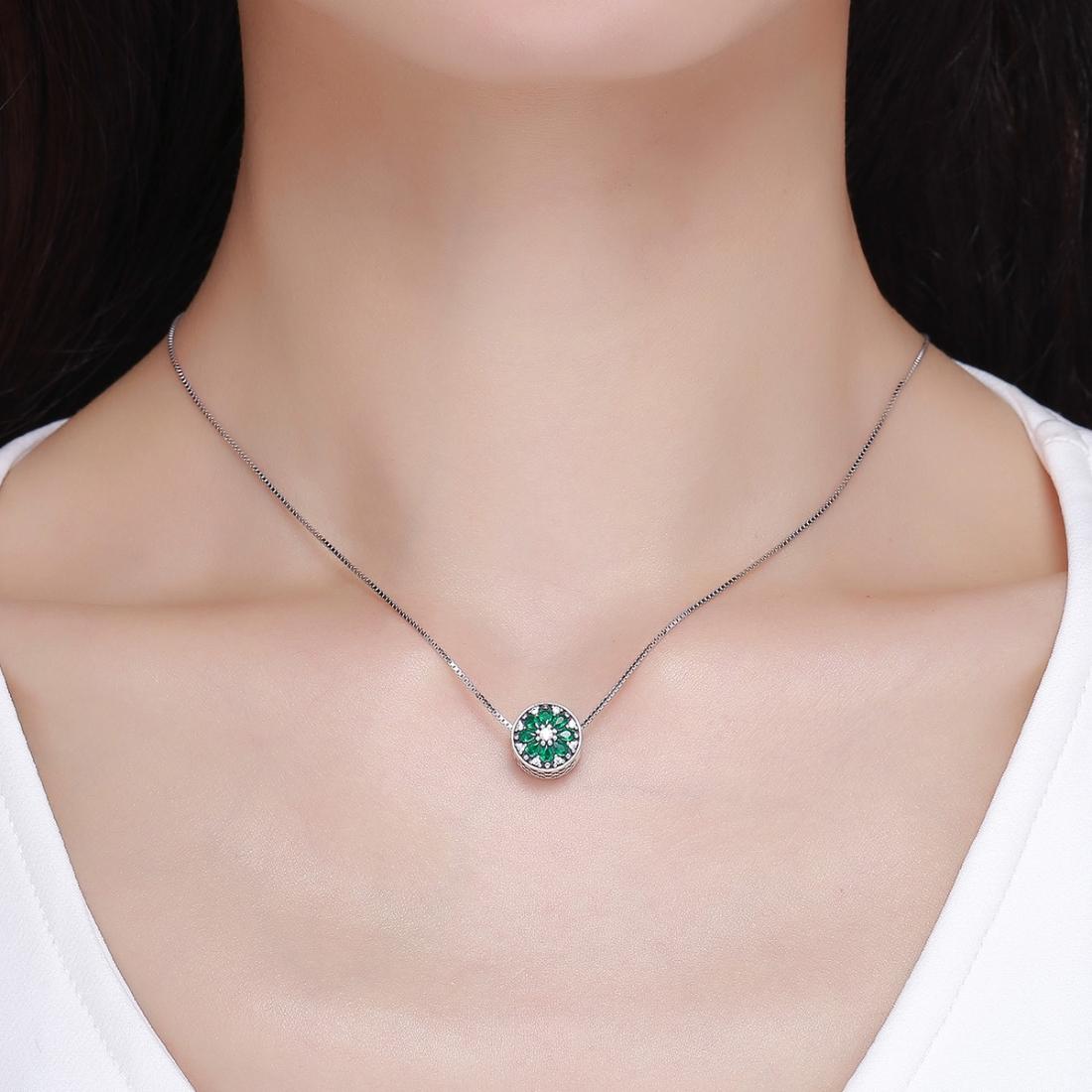 925 Sterling Silver Green Bead Pendant For Diy Bracelet Or Necklace