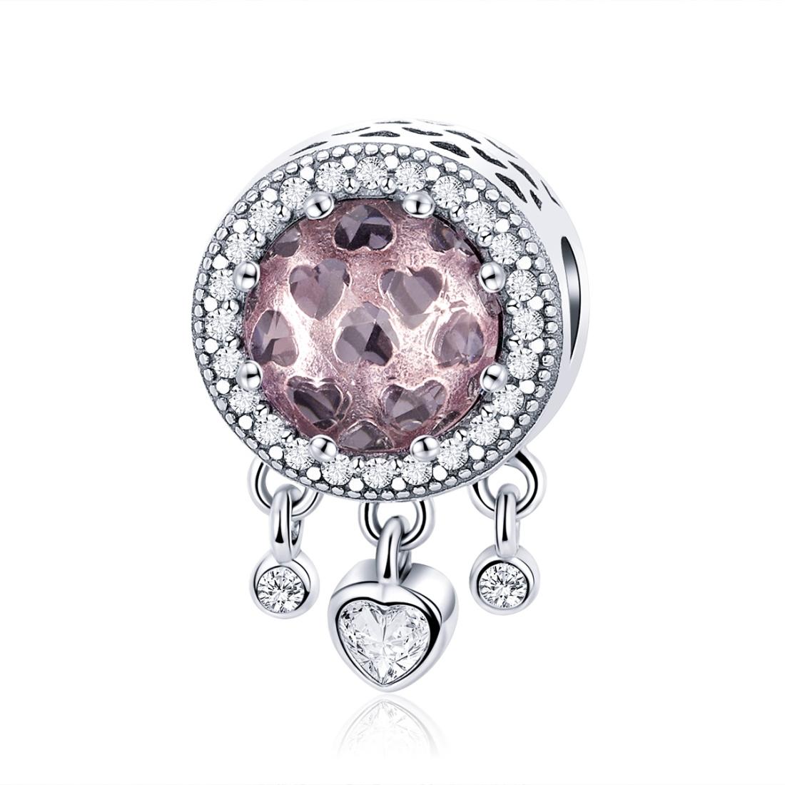 925 Sterling Silver Brilliant Heart Beads For Diy Bracelets & Necklaces