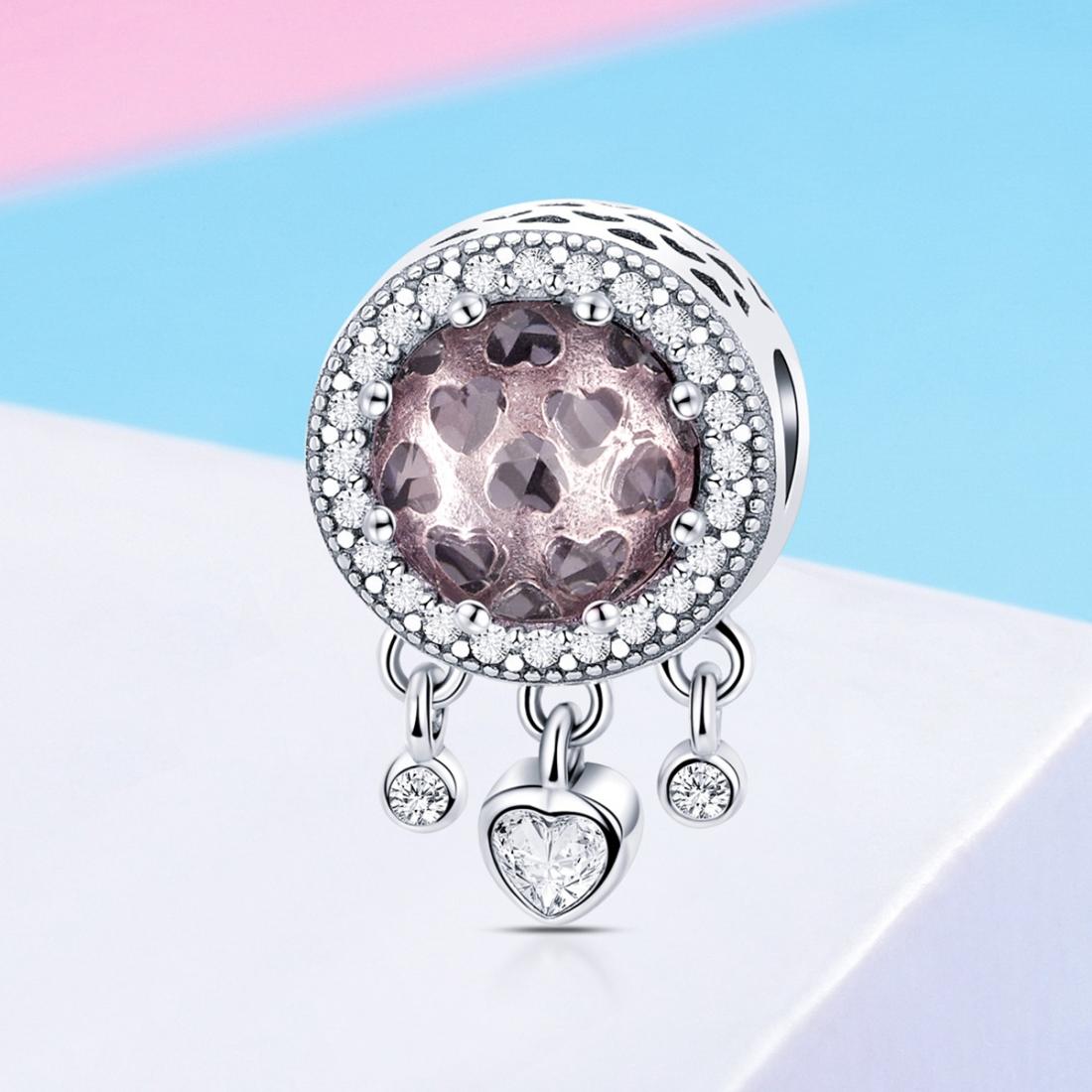 925 Sterling Silver Brilliant Heart Beads For Diy Bracelets & Necklaces