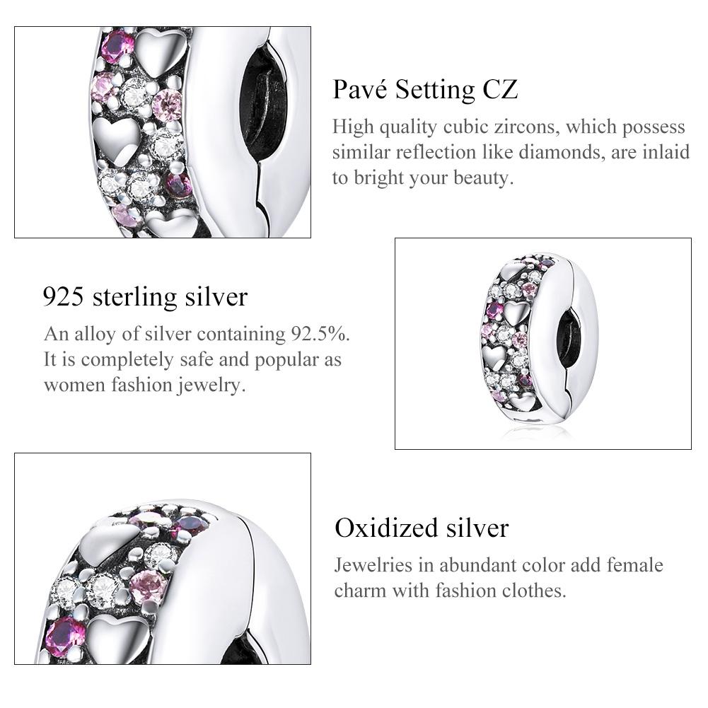 925 Sterling Silver Sparkling Love Beads For Diy Bracelets & Necklaces