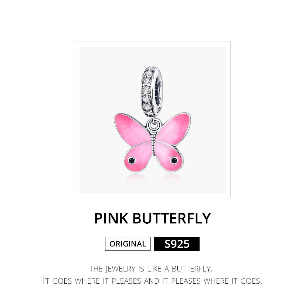 925 Sterling Silver Butterfly Pendant For Diy Bracelets & Necklaces