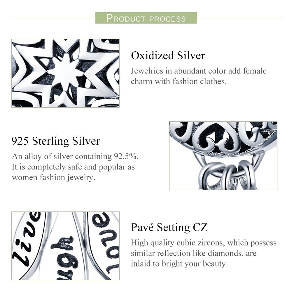 925 Sterling Silver Diy Bracelet Beads Heart Pattern