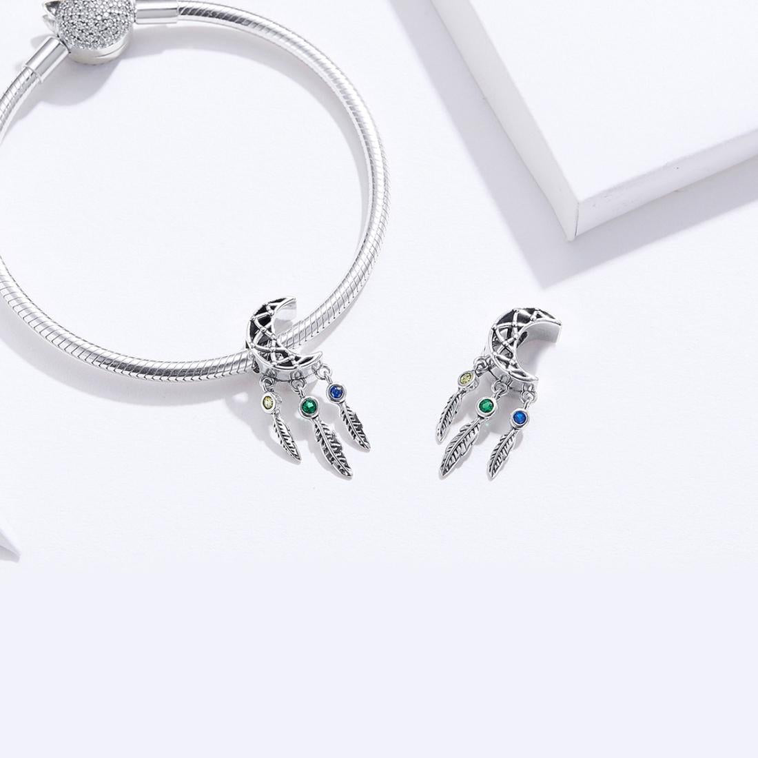 925 Sterling Silver Moon Beaded Bracelet Accessory