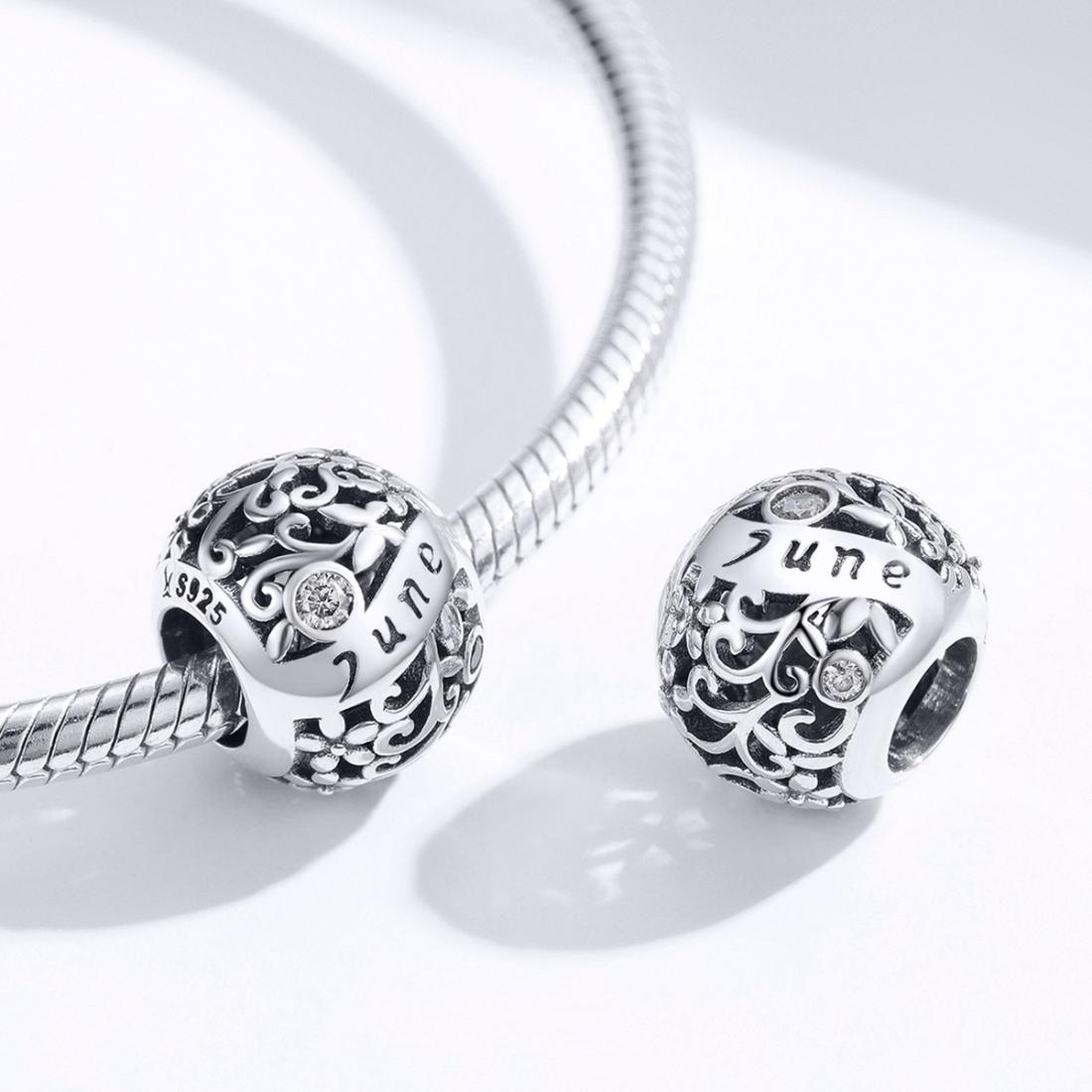 925 Sterling Silver Diy Birthstone Bracelet & Necklace Set June Style - June