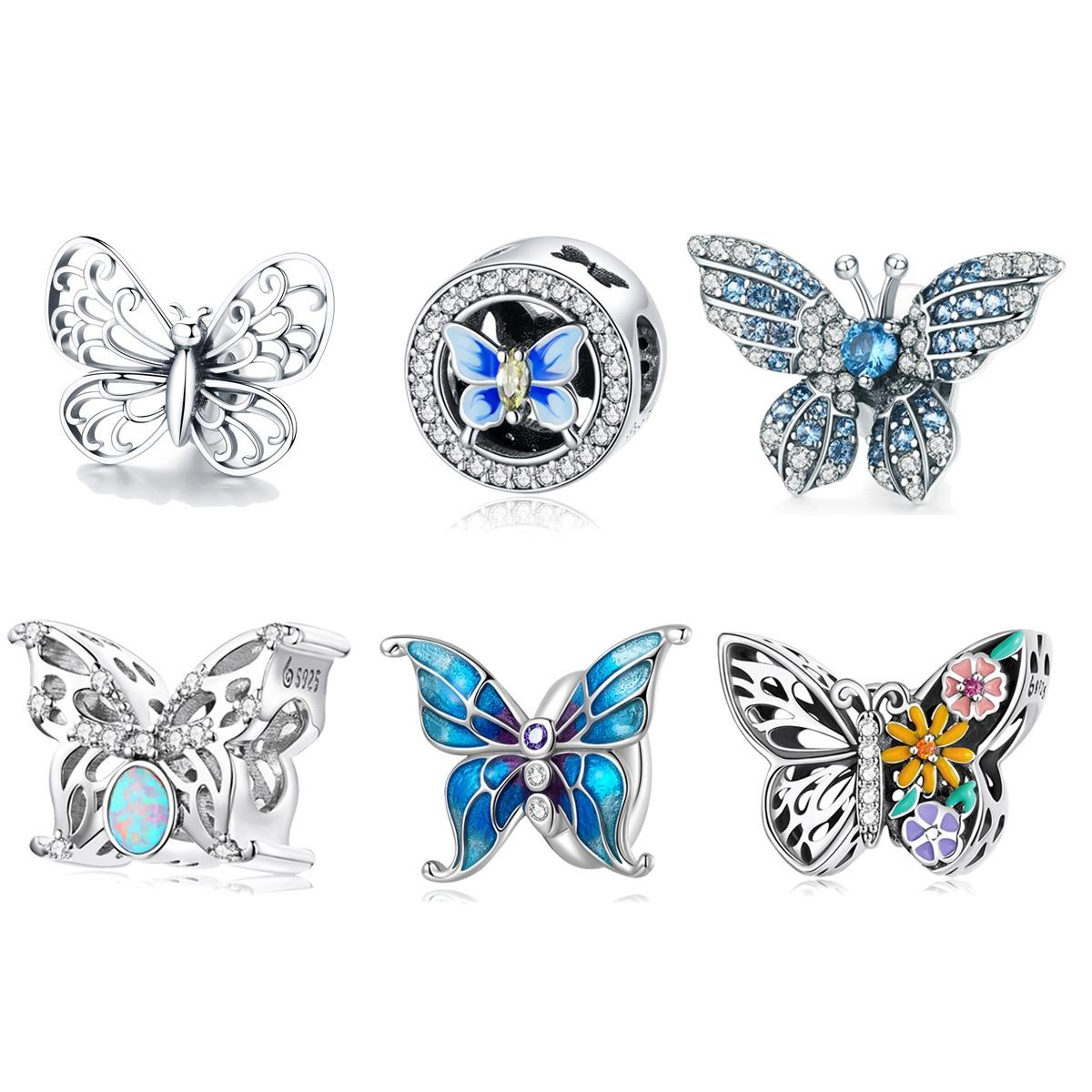 925 Sterling Silver Diy Butterfly Bracelet Pearl Accessories Scc1682