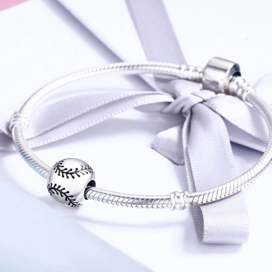 925 Sterling Silver Baseball Passion Beads For Diy Bracelets & Necklaces