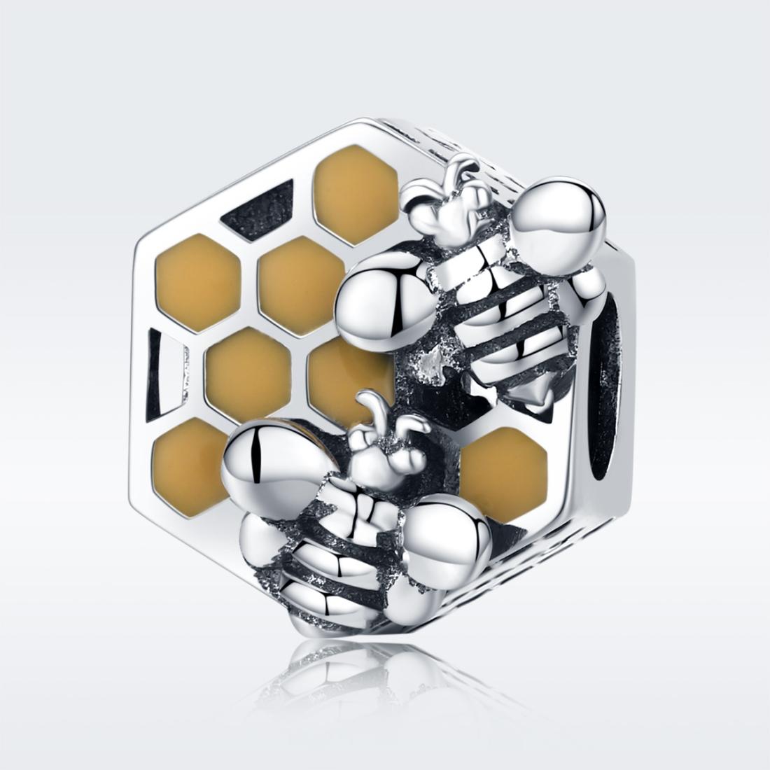 925 Sterling Silver Personalized Bee Hive Bracelet Charm
