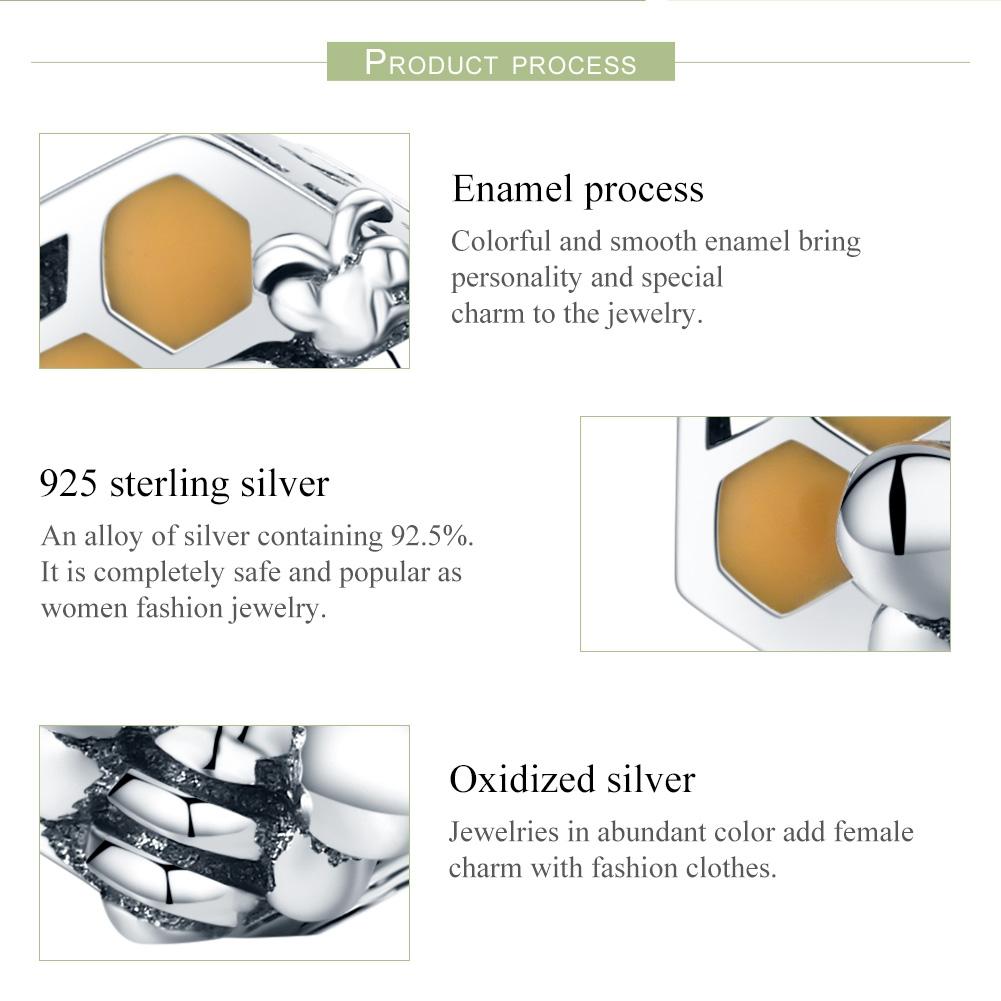 925 Sterling Silver Personalized Bee Hive Bracelet Charm