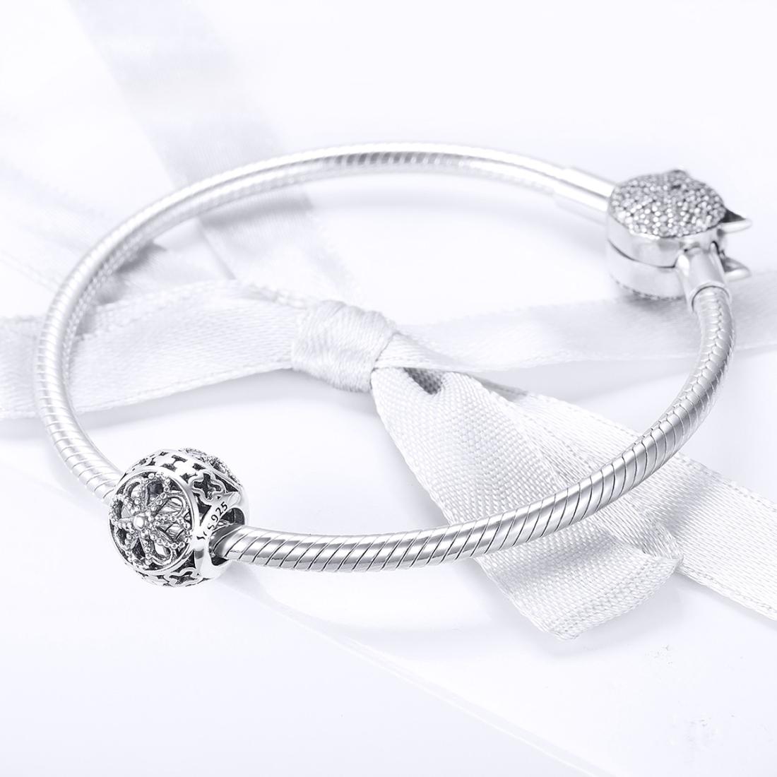 925 Sterling Silver Flower Beads For Diy Bracelets & Necklaces
