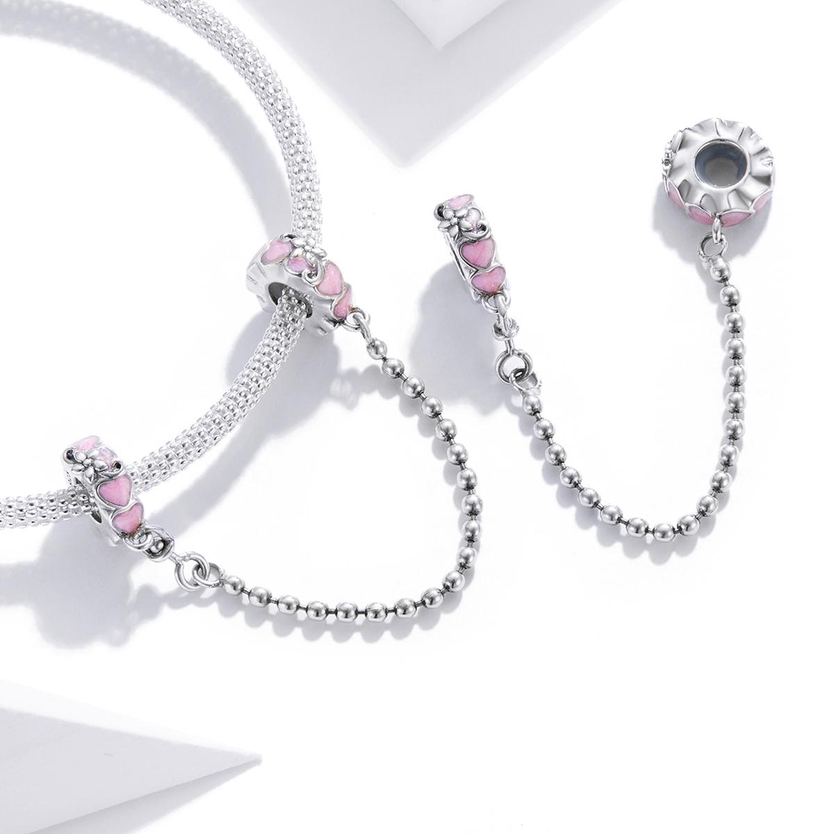 925 Sterling Silver Heart Safety Chain For Diy Bracelets & Necklaces