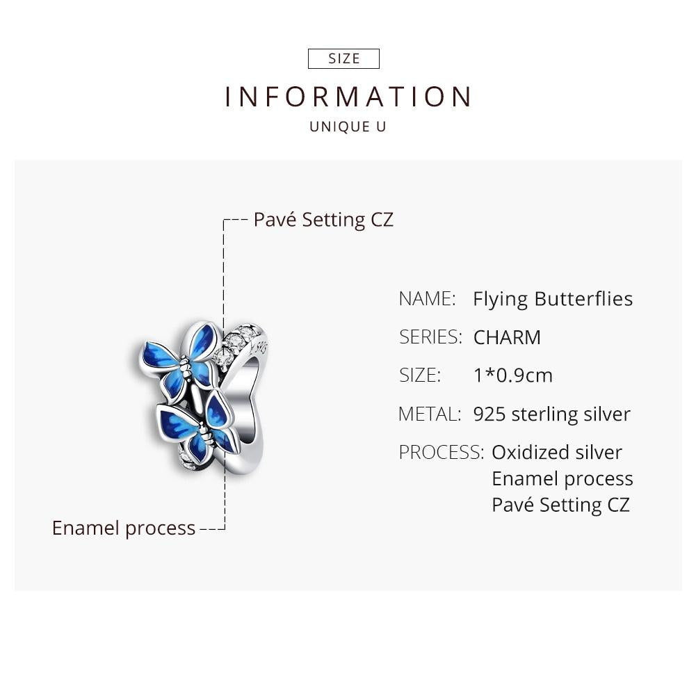 925 Sterling Silver Butterfly Beads For Diy Bracelets & Necklaces