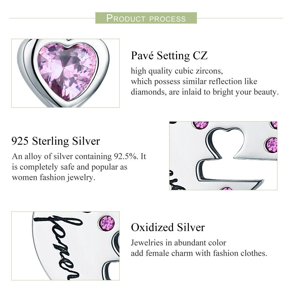 925 Sterling Silver Diamond Heart Spoon Bracelet