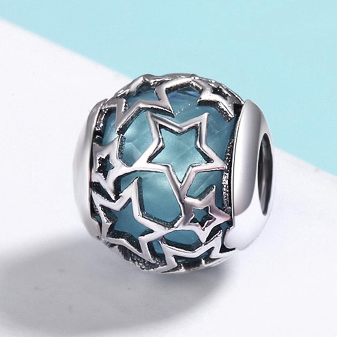 925 Sterling Silver Starry Sky Beads For Diy Bracelets & Necklaces