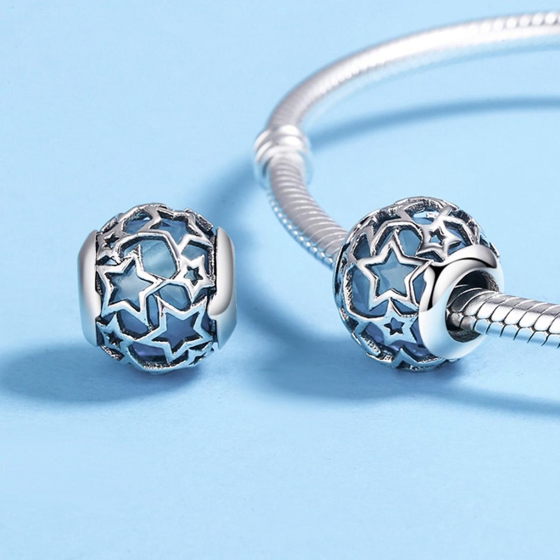 925 Sterling Silver Starry Sky Beads For Diy Bracelets & Necklaces
