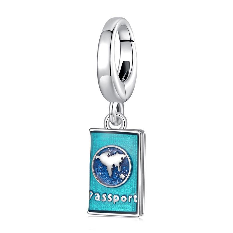 925 Sterling Silver Openable Passport Pendant For Travel
