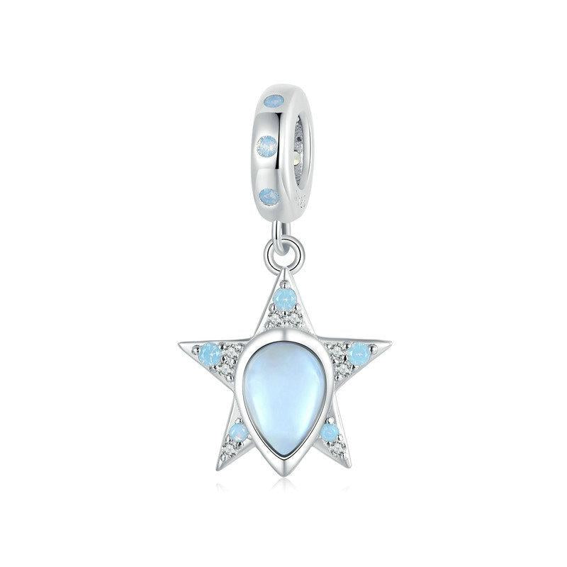 925 Sterling Silver Blue Star Beaded Bracelet