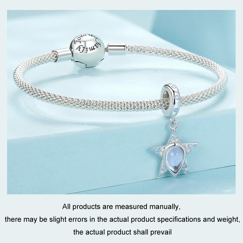 925 Sterling Silver Blue Star Beaded Bracelet