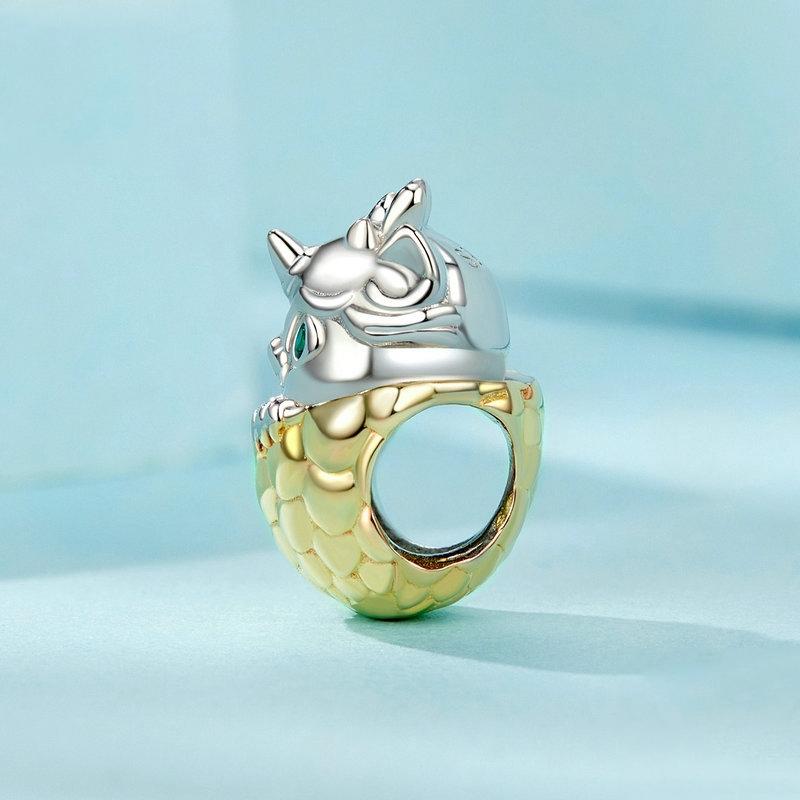 925 Sterling Silver Gold Plated Dragon Egg Beads