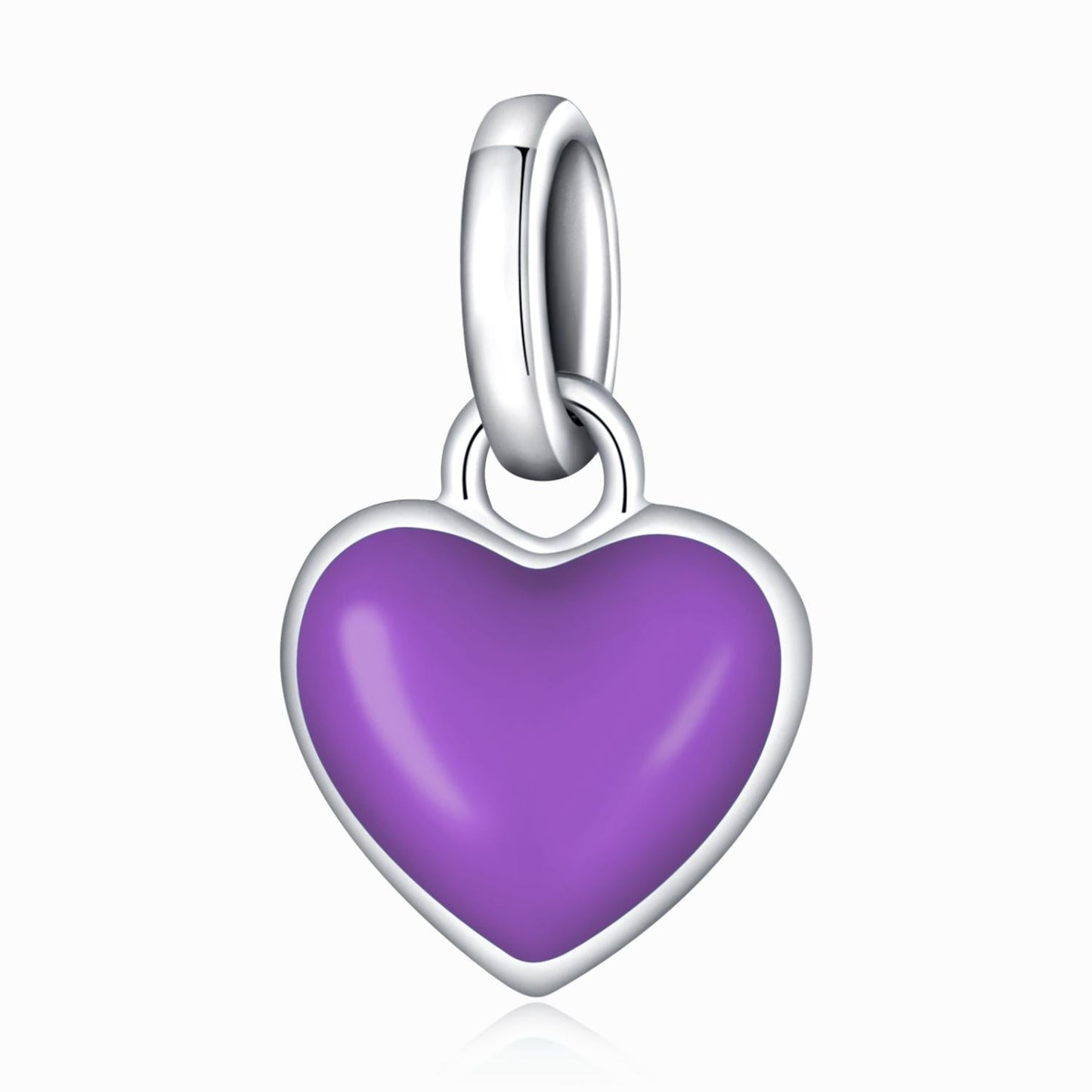925 Sterling Silver Heart Pendant For Diy Bracelets & Necklaces - Blue