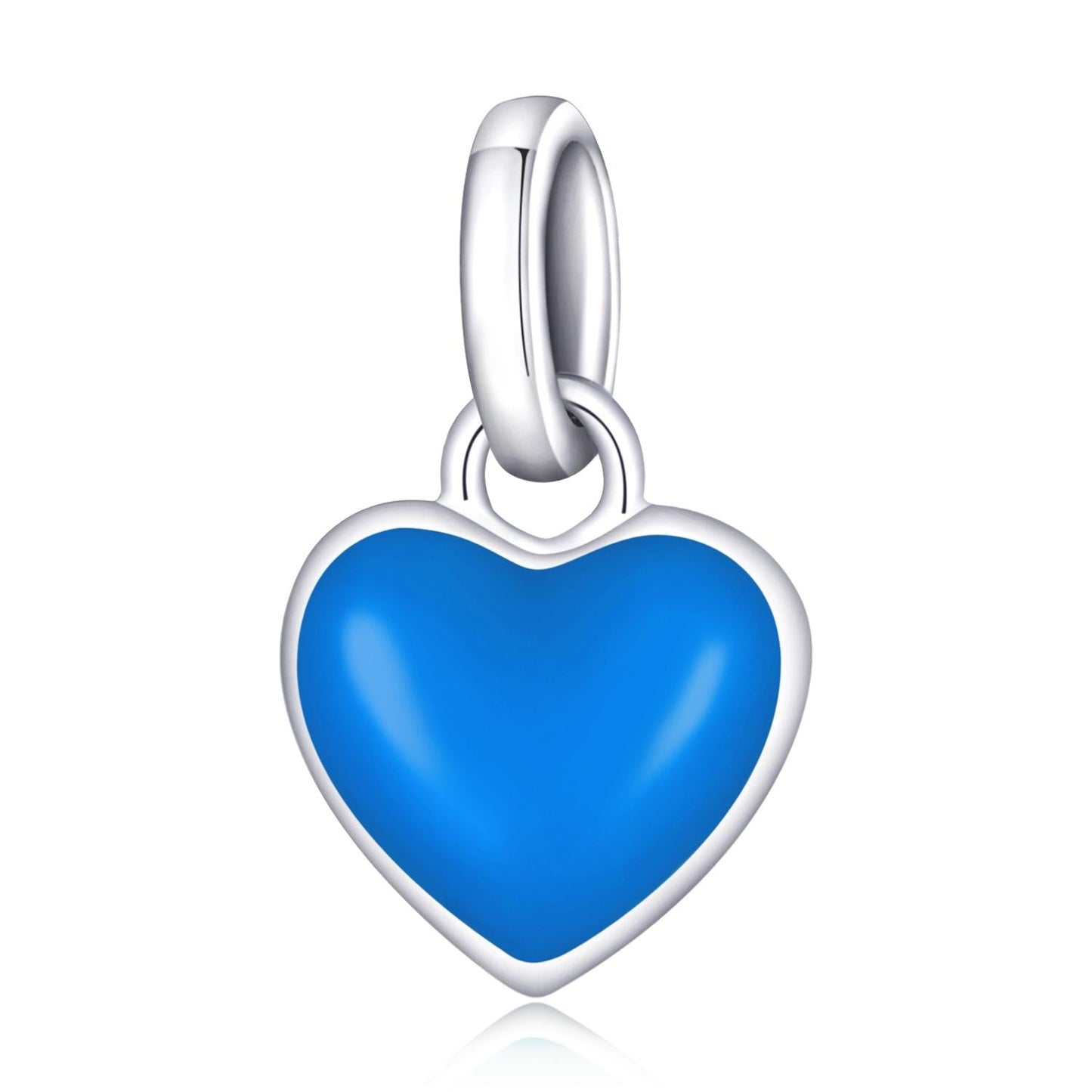 925 Sterling Silver Heart Pendant For Diy Bracelets & Necklaces - Purple