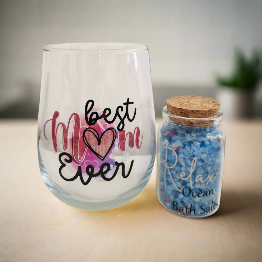Best Mum Ever wine glass