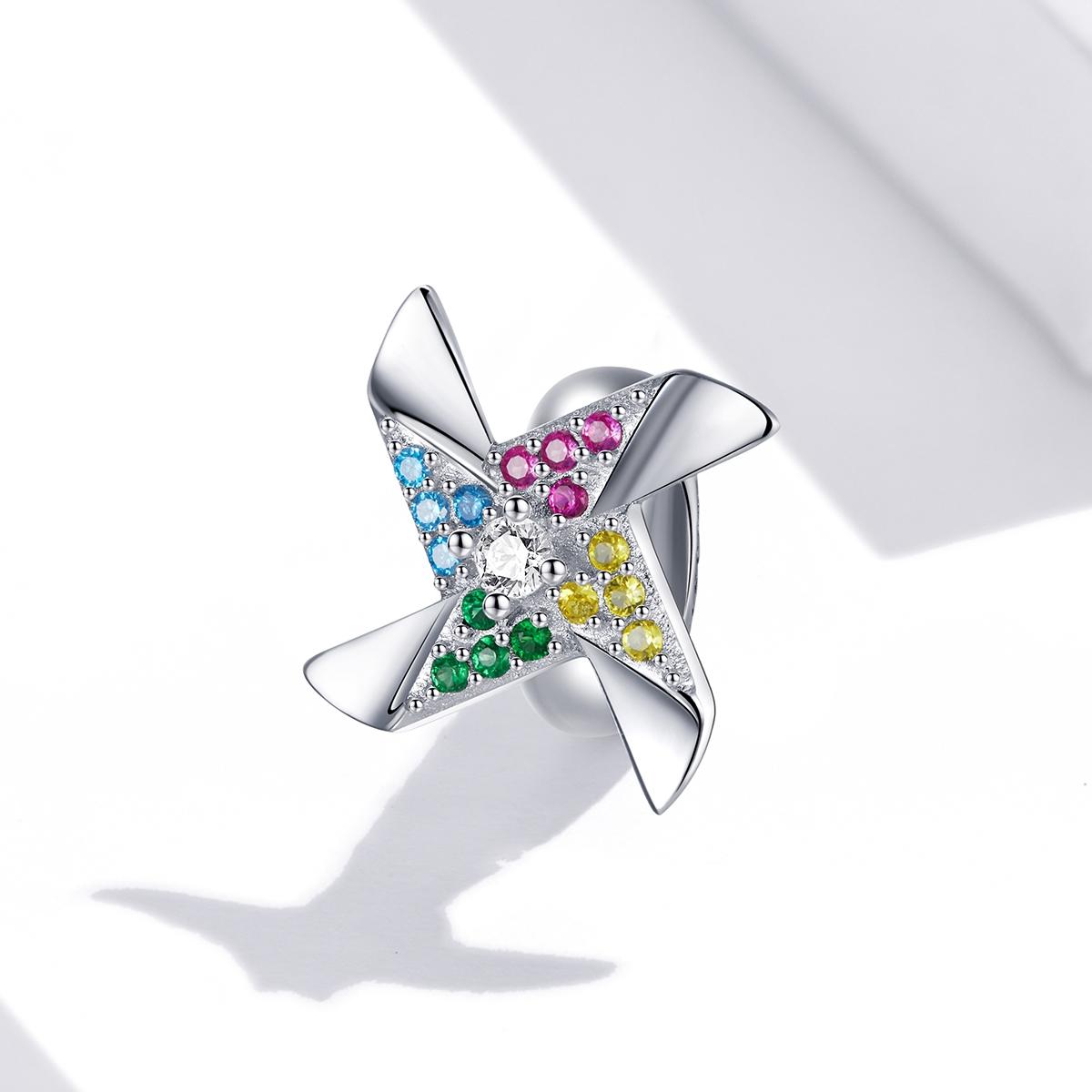 925 Sterling Silver Colorful Windmill Beads For Diy Bracelets & Necklaces