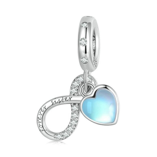 925 Sterling Silver Sisterhood Charm Bracelet With Zirconia Pendant