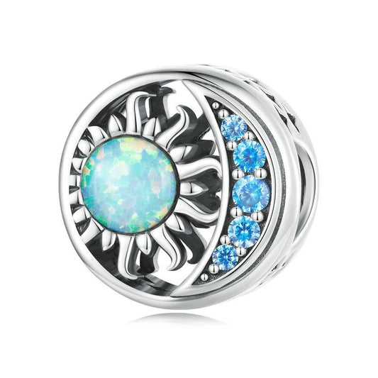 925 Sterling Silver Opal Sun Star & Moon Bracelet