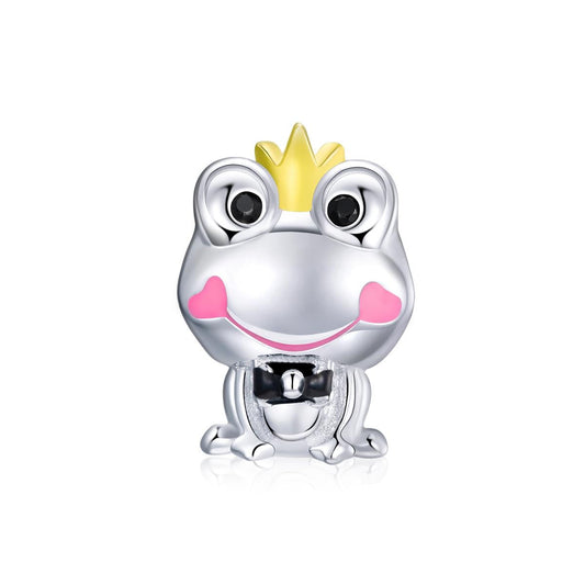 925 Sterling Silver Frog Prince Charm For Diy Bracelets & Necklaces