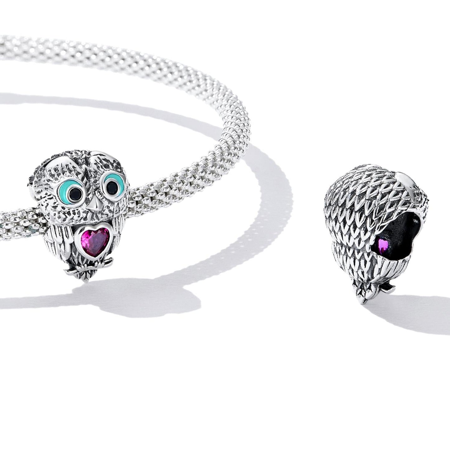 925 Sterling Silver Owl Beads For Diy Bracelets & Necklaces