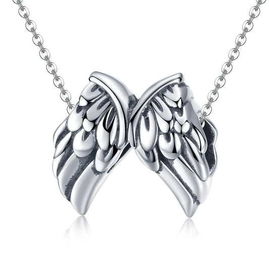 925 Sterling Silver Angel Wing Beads For Diy Bracelet Bead+Chain Style - Bead + Chain