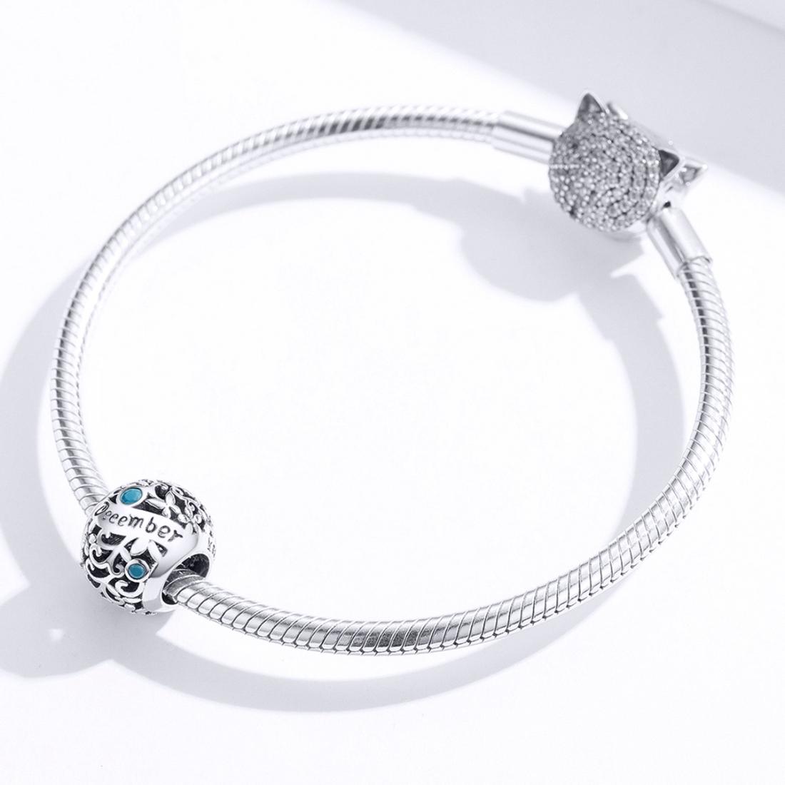 925 Sterling Silver Diy Birthstone Bracelet & Necklace Set December Style - December