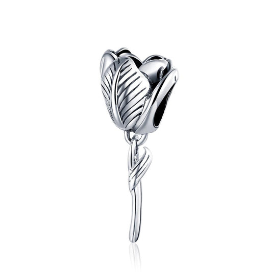 925 Sterling Silver Tulip Beads For Diy Bracelets & Necklaces