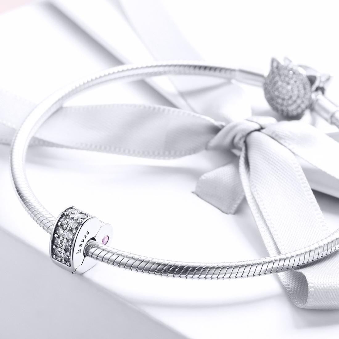 925 Sterling Silver Diy Bracelet Accessories Heart Shaped Beads