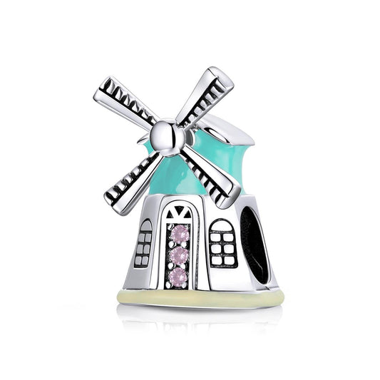 925 Sterling Silver Windmill Beads For Diy Bracelets & Necklaces