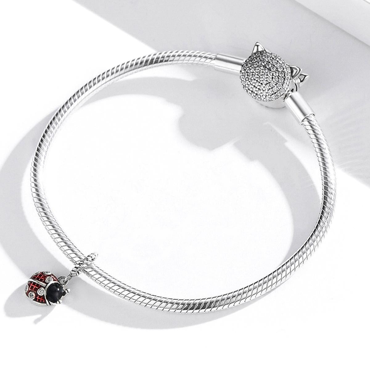 925 Sterling Silver Ladybug Pendant For Bracelets & Necklaces