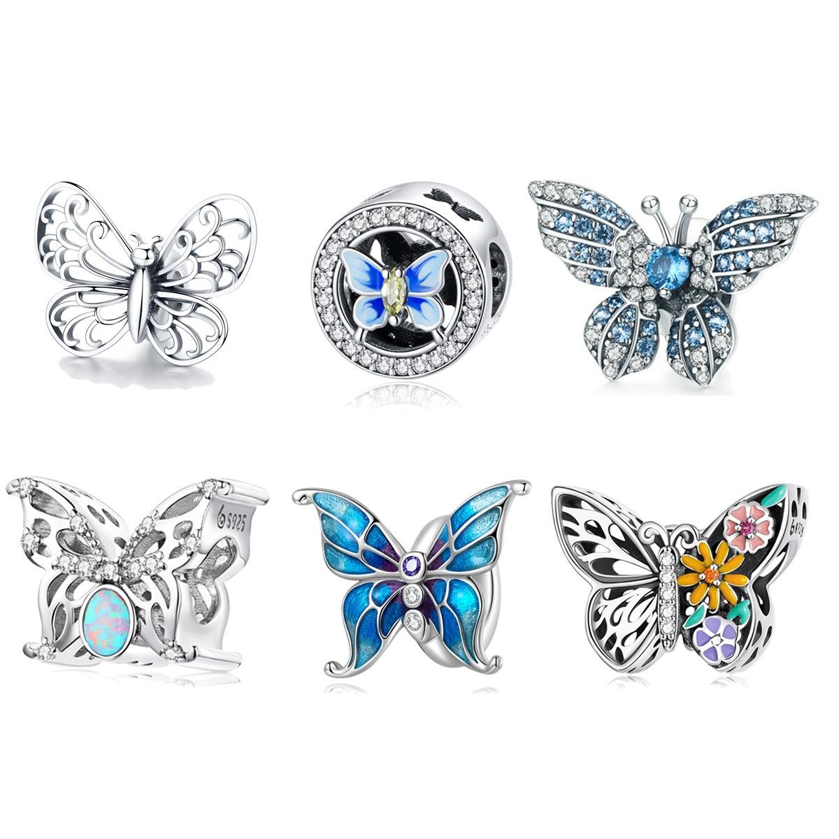 925 Sterling Silver Diy Butterfly Bracelet With Pearl Accents Bsc062
