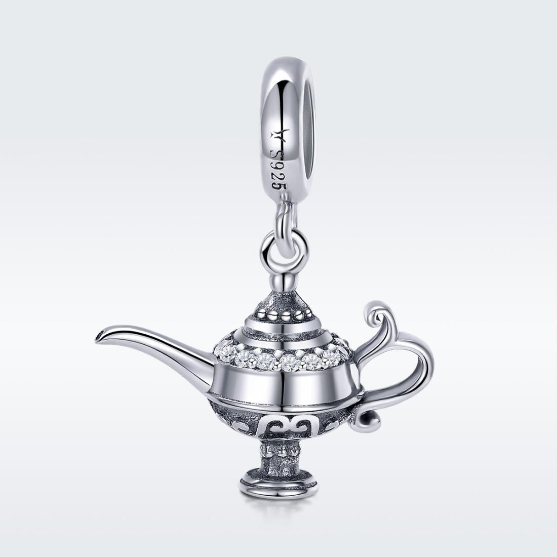 925 Sterling Silver Beaded Magic Lamp Bracelet Charm