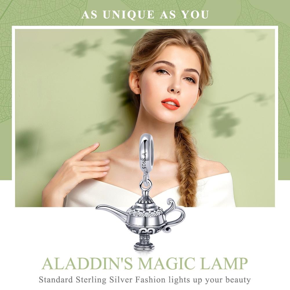 925 Sterling Silver Beaded Magic Lamp Bracelet Charm