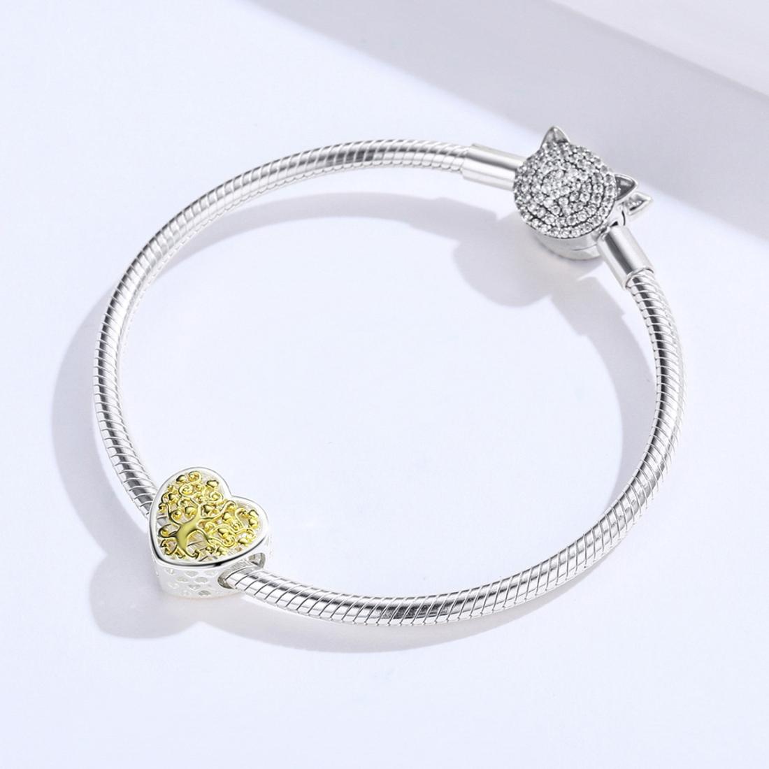 925 Sterling Silver Diy Bracelet Accessories Heart Beads