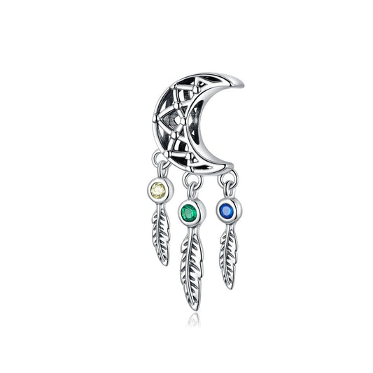 925 Sterling Silver Moon Beaded Bracelet Accessory